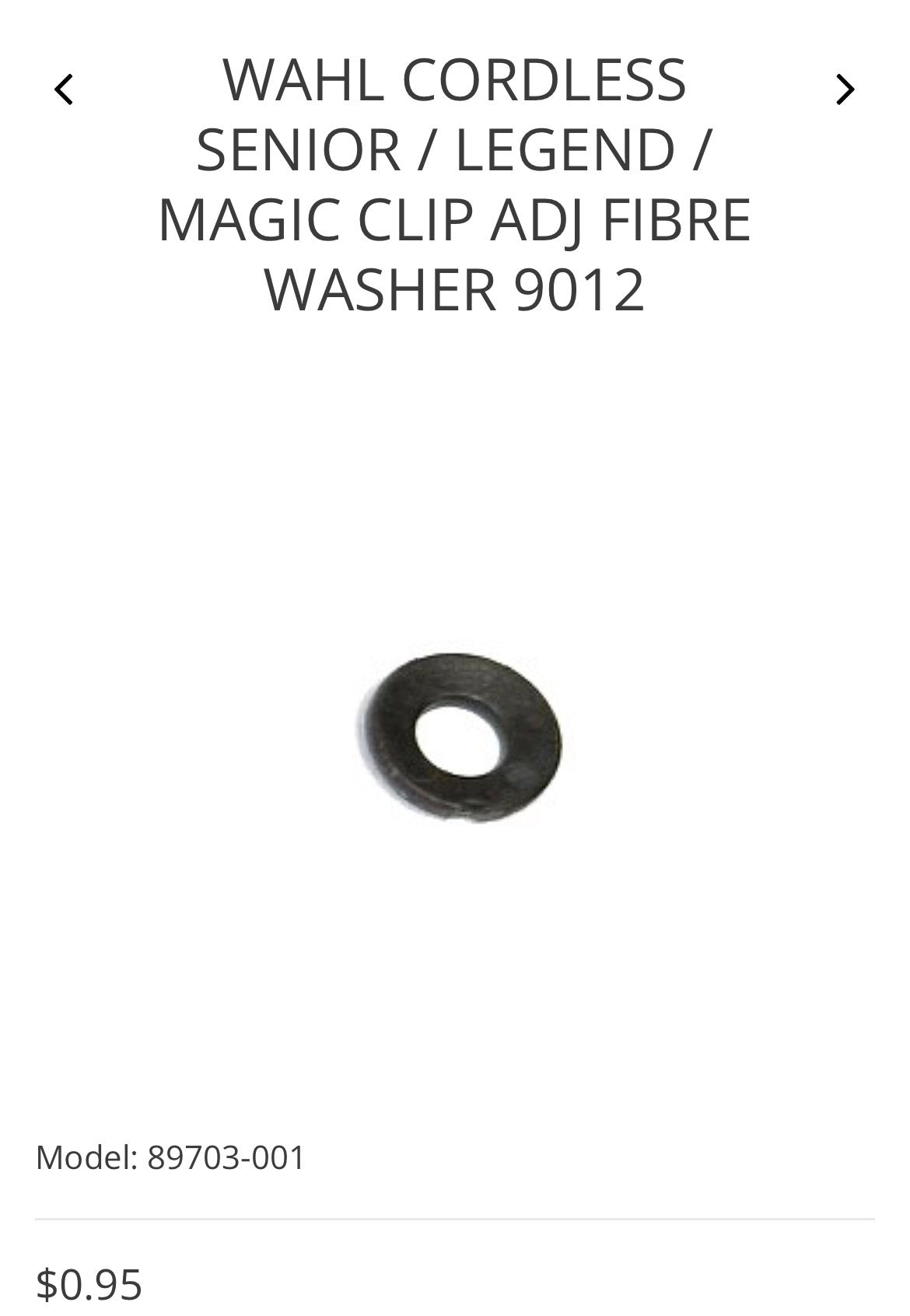 Wahl cordless senior/legend/ magic clip Adj Fibre washer 9012