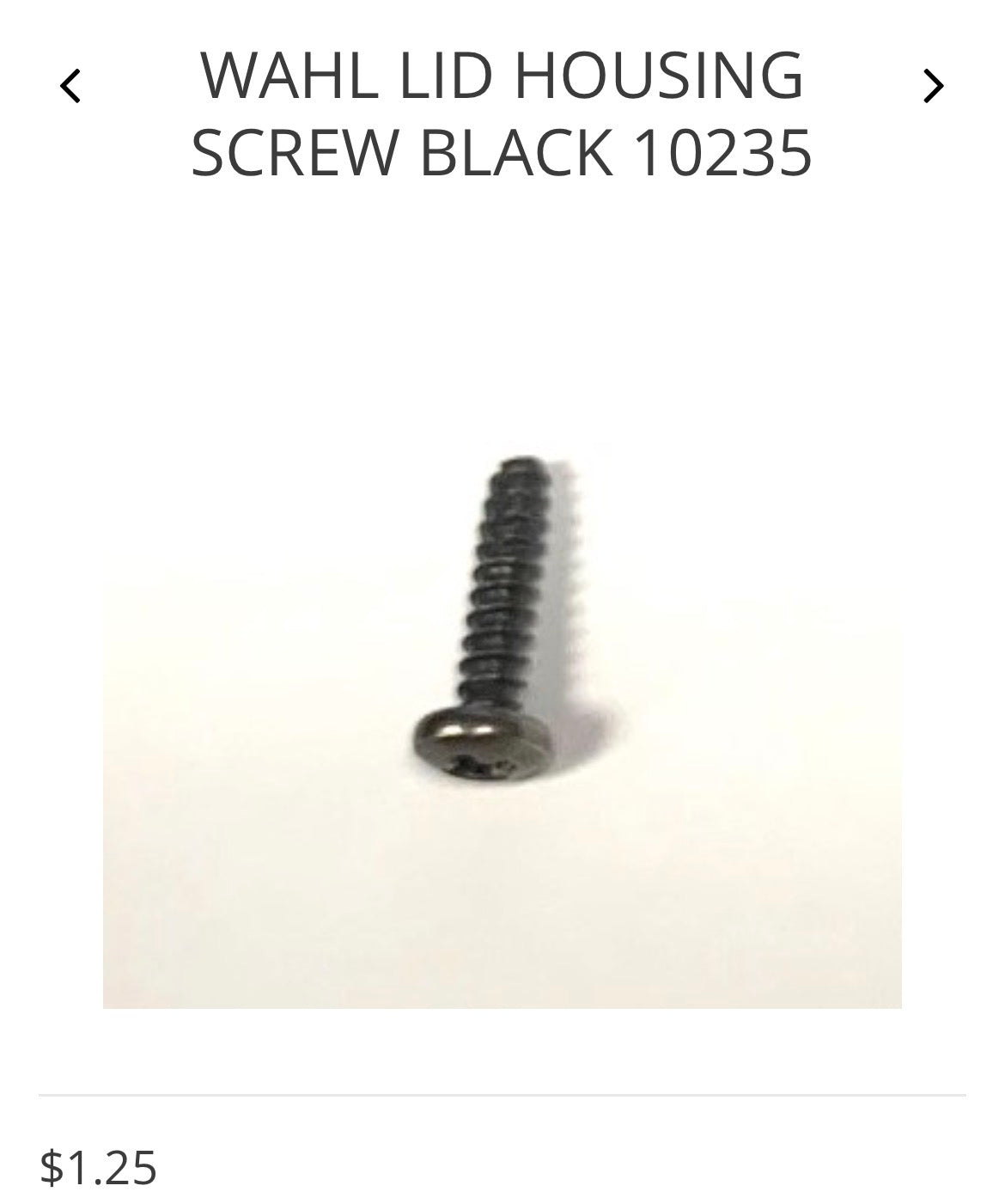 Wahl lid housing screw black