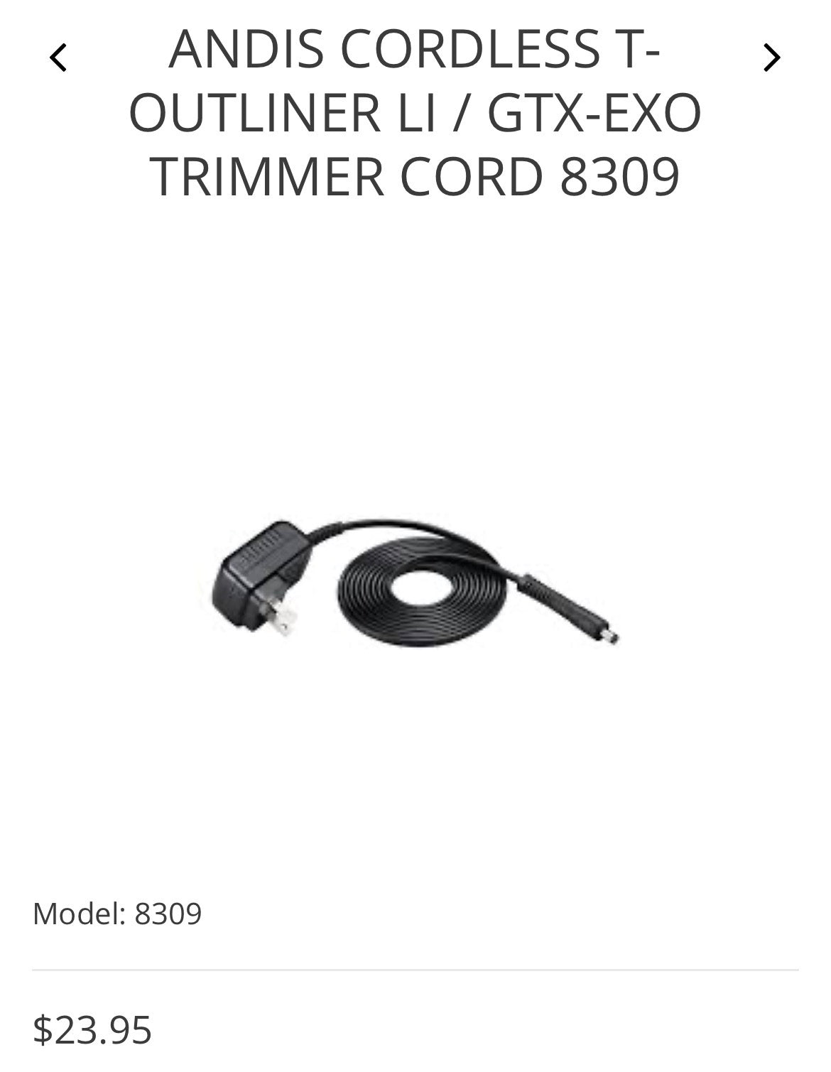 Andis Cordless-Outliner Li Gtx-EXO Trimmer cord 8309