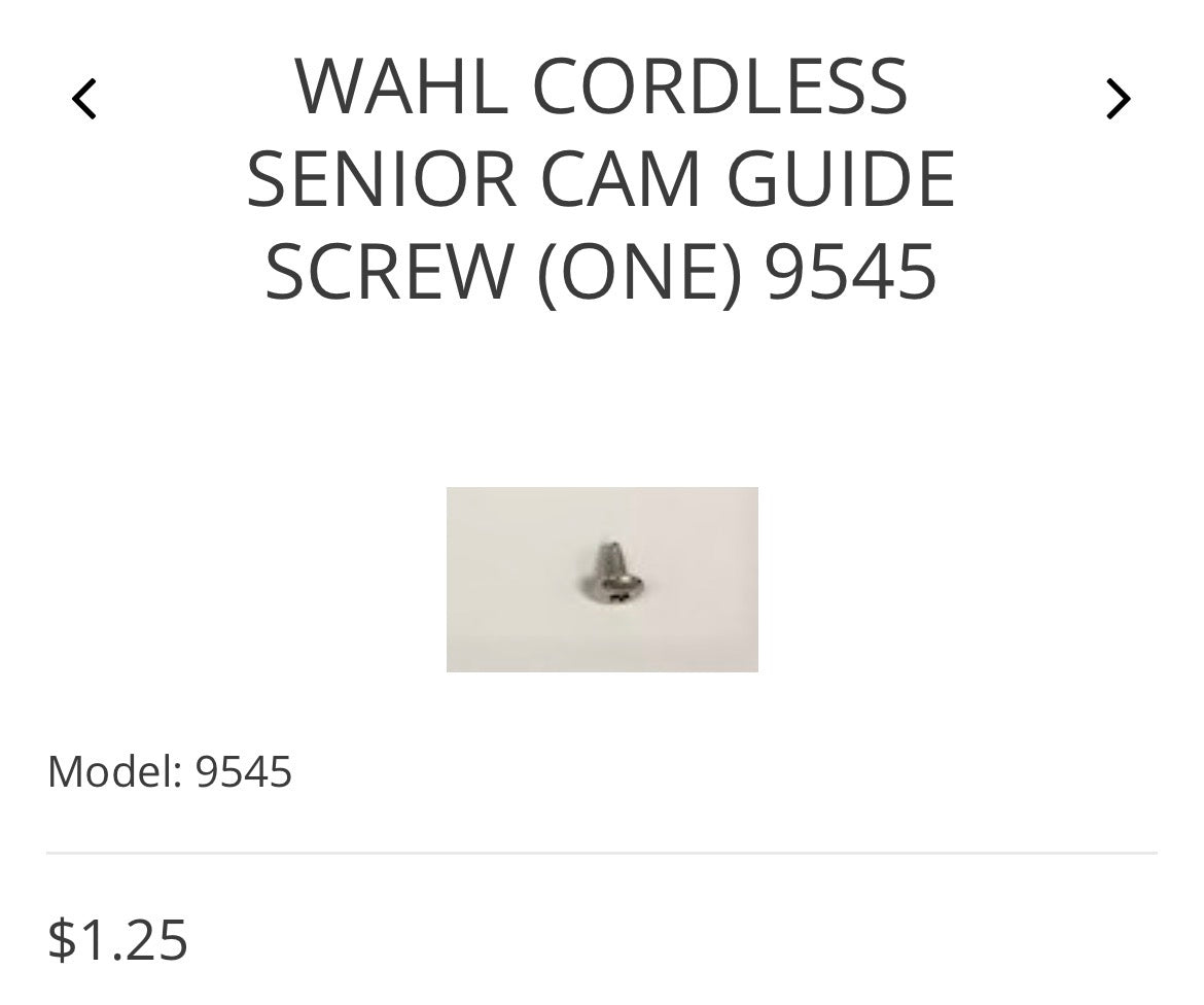 Wahl cordless senior cam guide screw (one) 9545