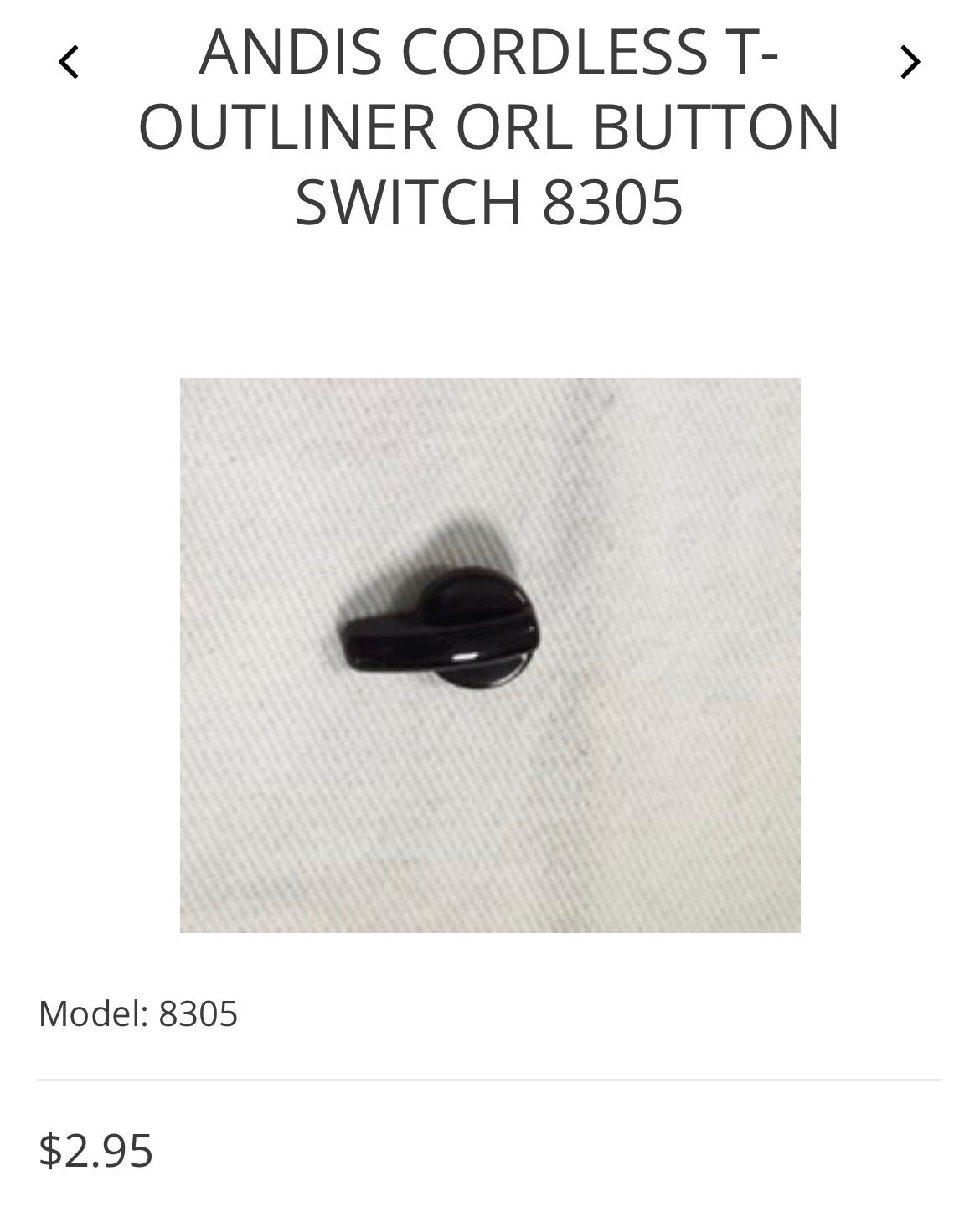 Andis cordless t-outliner orl button switch 8305