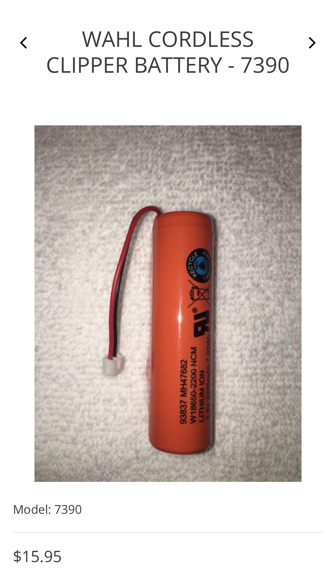 Wahl cordless clipper battery 7390