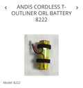 Andis cordless t-Outliner orl battery 8222