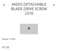 Andis Detachable blade drive screw 2310