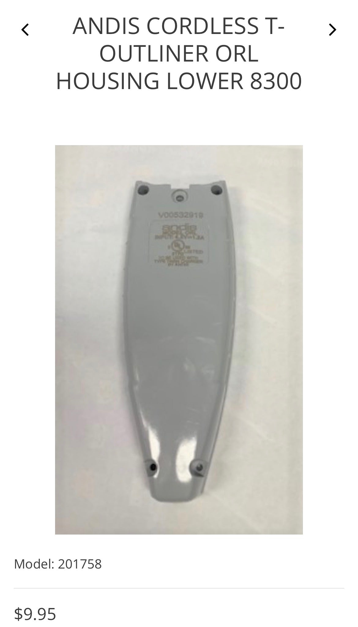 Andis Cordless T-Outliner Orl housing 8300