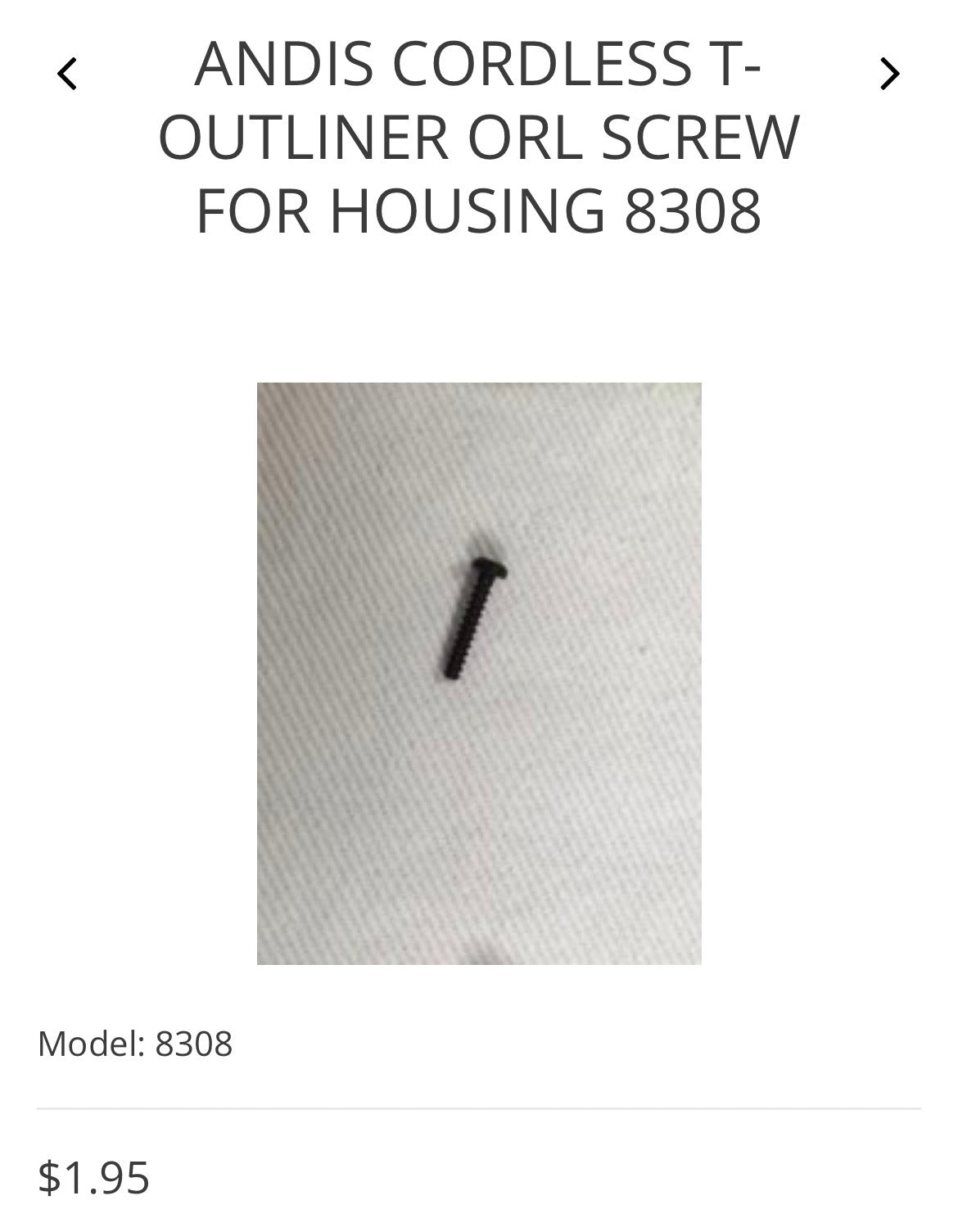 Andis Cordless T-Outliner orI screw for housing 8308