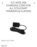 StyleCraft NON-USB Charging Cord for All S/C Trimmer & Clippers