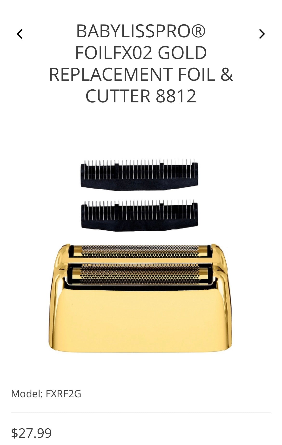 BaBylissPRO replacement foil gold shaver